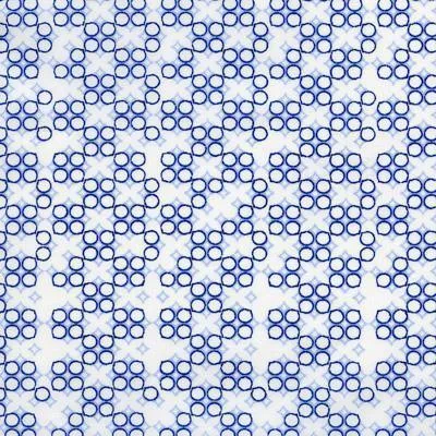 Printed White and Blue Geometric Pattern Classic Custom Shirt