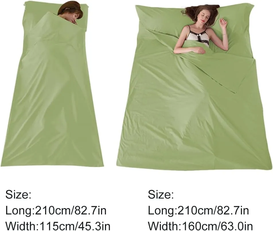 Sleeping Bag Liner Travel Sheets for Hotel Camping Sheets Travel Bed Sheets for Hotel Lightweight Single &Double Compact Sleeping Bag Sack Breathable Travel Sleeping Bag for Hotels Adult Compact Sacks