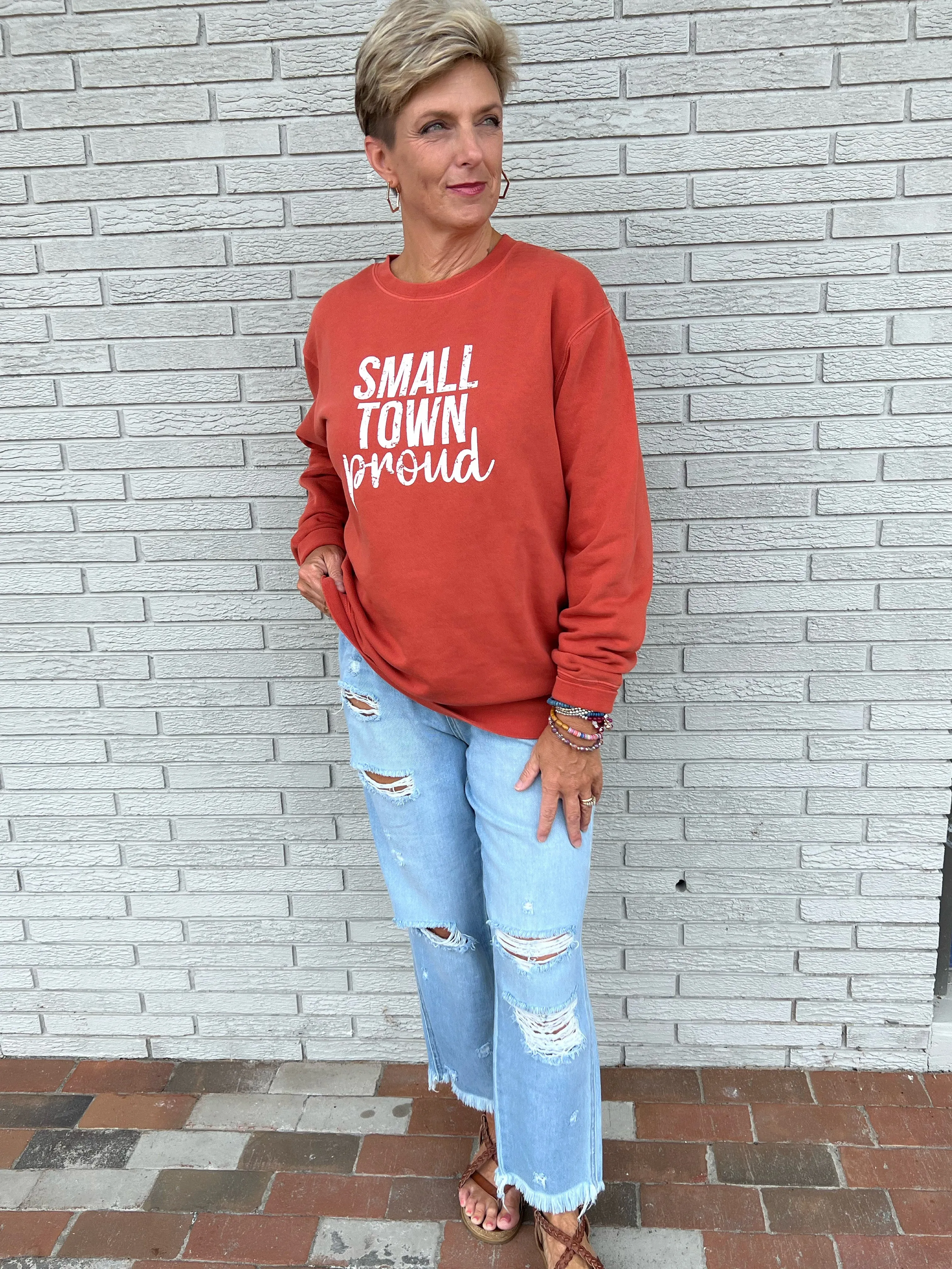 Small Town Proud Sweatshirt in Regular or Curvy