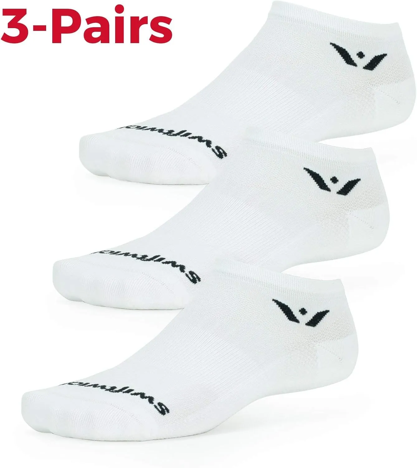 Swiftwick- ASPIRE (3 Pairs) No-Show Running Socks, Cycling Socks, Compression Fit