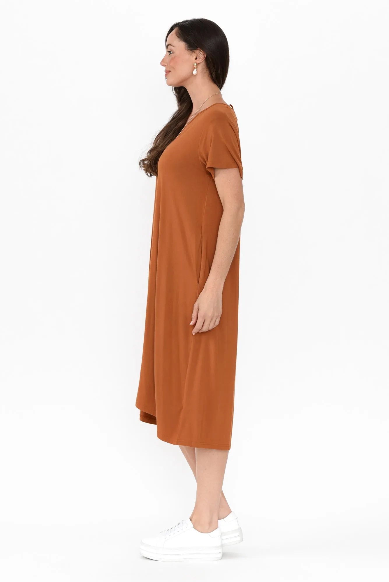 Tiffany Rust Bamboo Tee Dress