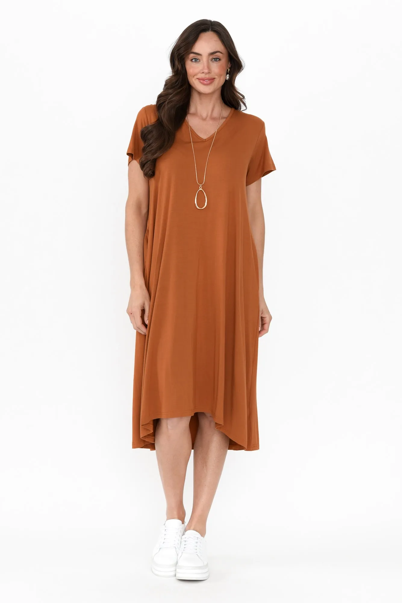 Tiffany Rust Bamboo Tee Dress
