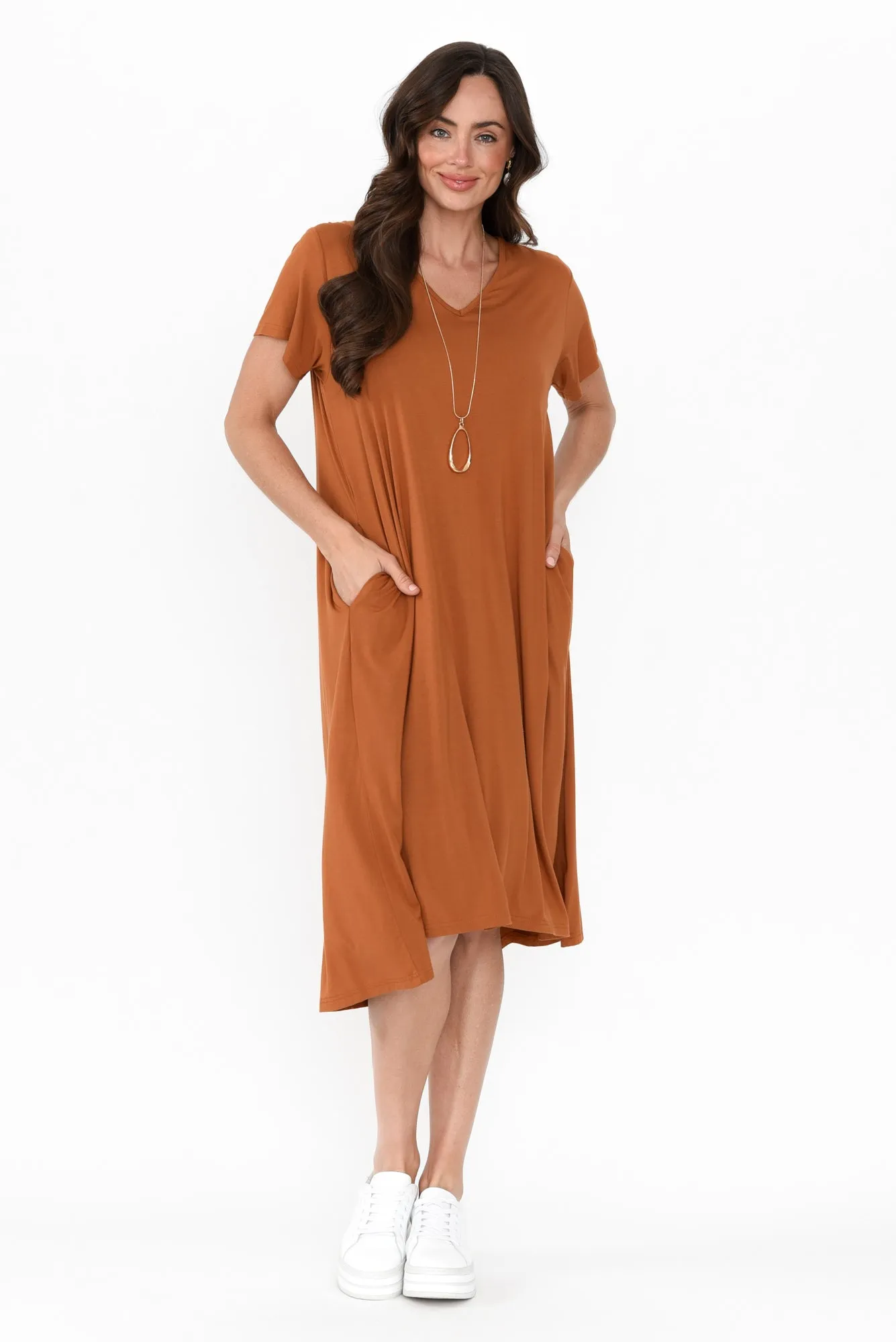 Tiffany Rust Bamboo Tee Dress