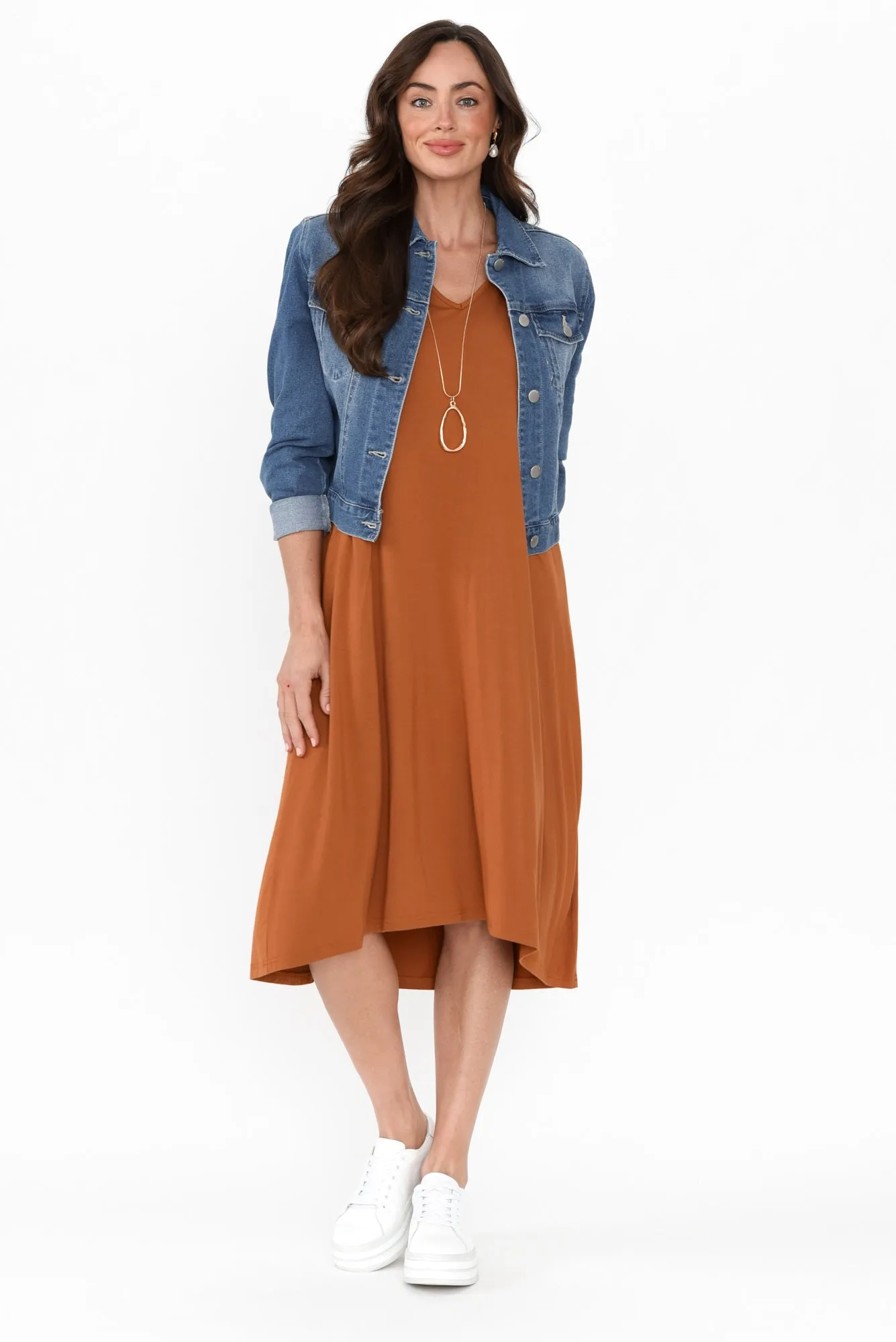 Tiffany Rust Bamboo Tee Dress