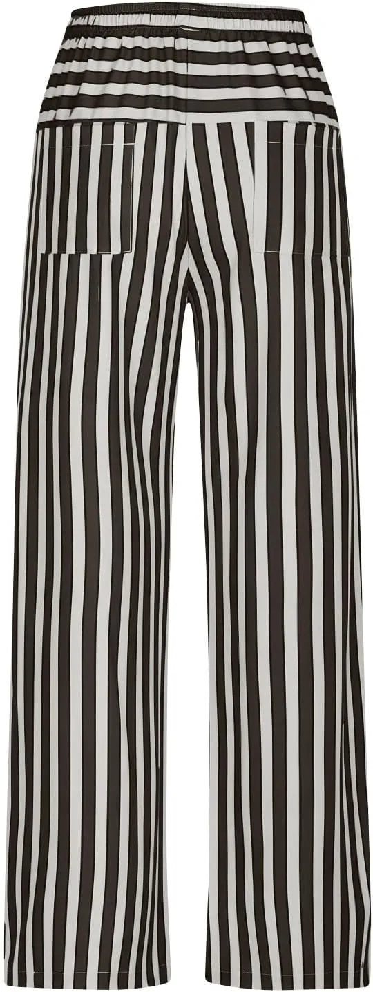 Wide Leg Pants Woman Lounge Casual Straight Leg Striped Pants Drawstring Low Waist Loose Fit Flowy Boho Palazzo Pants