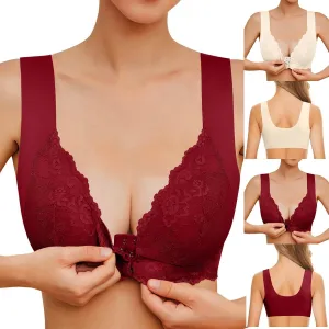 Women's Lace Trim Seamless Bra Wire-Free Breathable Mesh Comfort Lightweight Soft Skin-Friendly Stretchy Snug Fit Bra