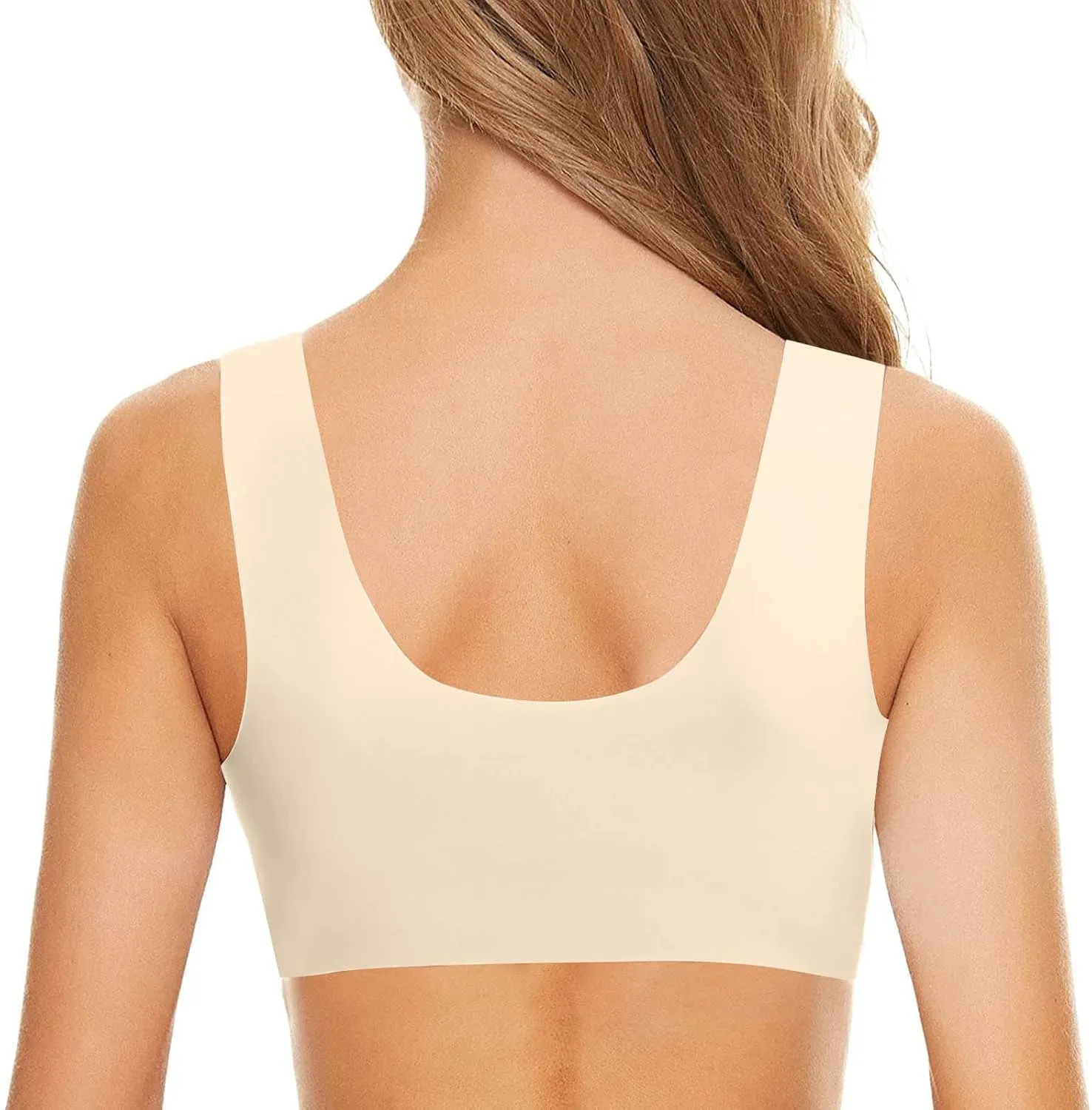 Women's Lace Trim Seamless Bra Wire-Free Breathable Mesh Comfort Lightweight Soft Skin-Friendly Stretchy Snug Fit Bra