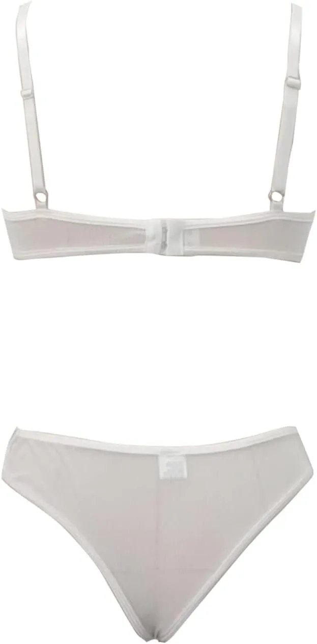 Women's Lace Trim Seamless Bra,2Pcs Stretchy Snug Fit Wire-Free Breathable Mesh Comfort Lightweight Soft