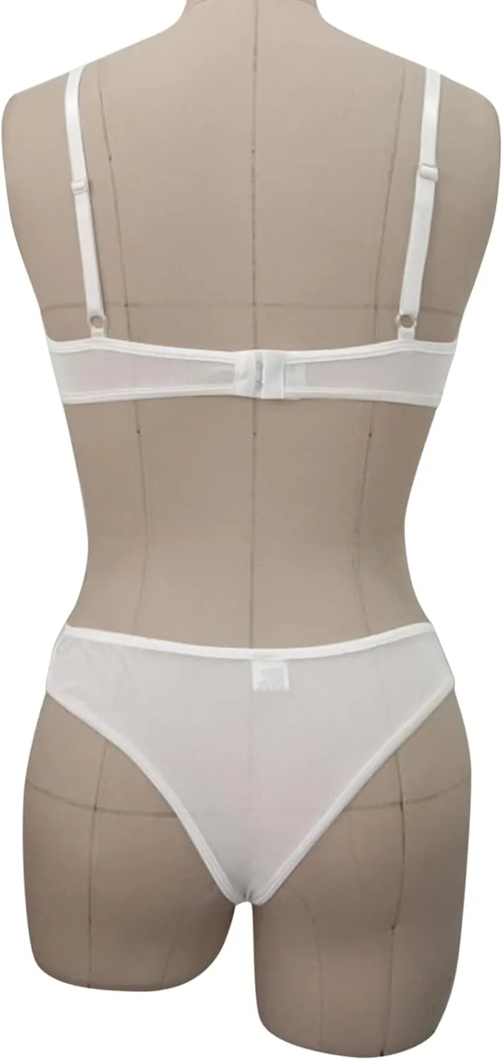 Women's Lace Trim Seamless Bra,2Pcs Stretchy Snug Fit Wire-Free Breathable Mesh Comfort Lightweight Soft
