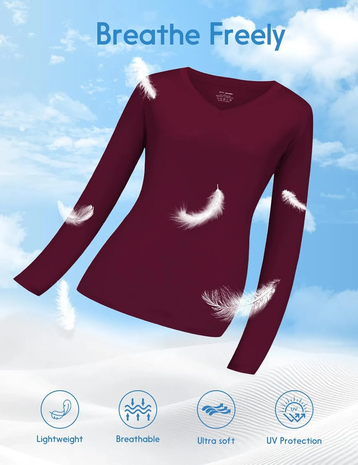 Women's Long Sleeve Moisture Wicking Athletic Shirts Dry Fit Workout Tops for Women