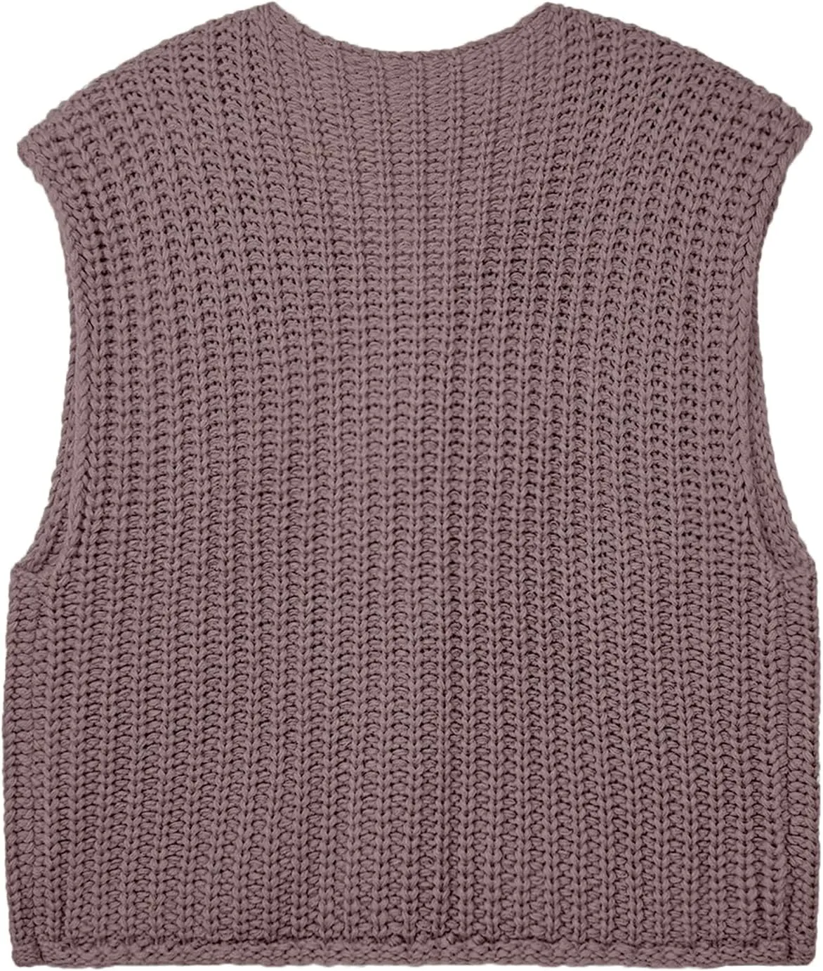 Women's Oversized Cute Cap Sleeve Sweater Vest Fall 2024 Lightweight Crochet Waffle Chunky Knit Button Cardigan Top