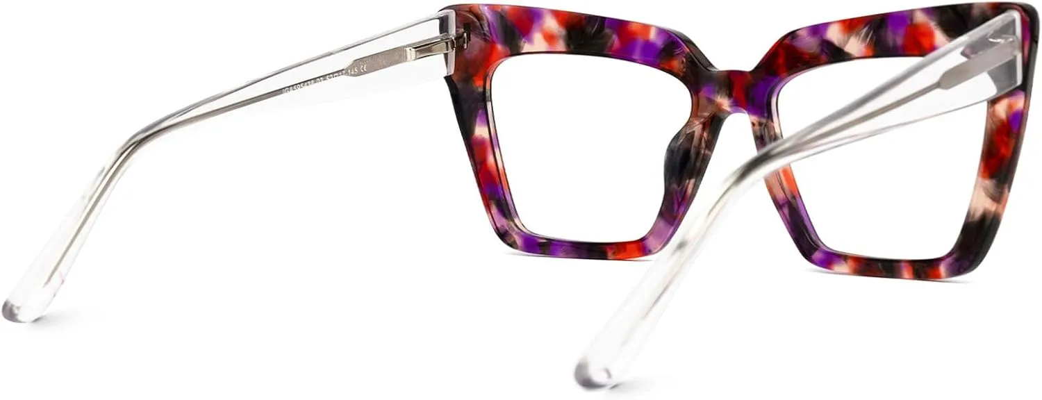 Zeelool Fashion Cat Eye Glasses Frame for Women with Non-prescription Clear Lens Eyeglasses Barnes ZJGA595438