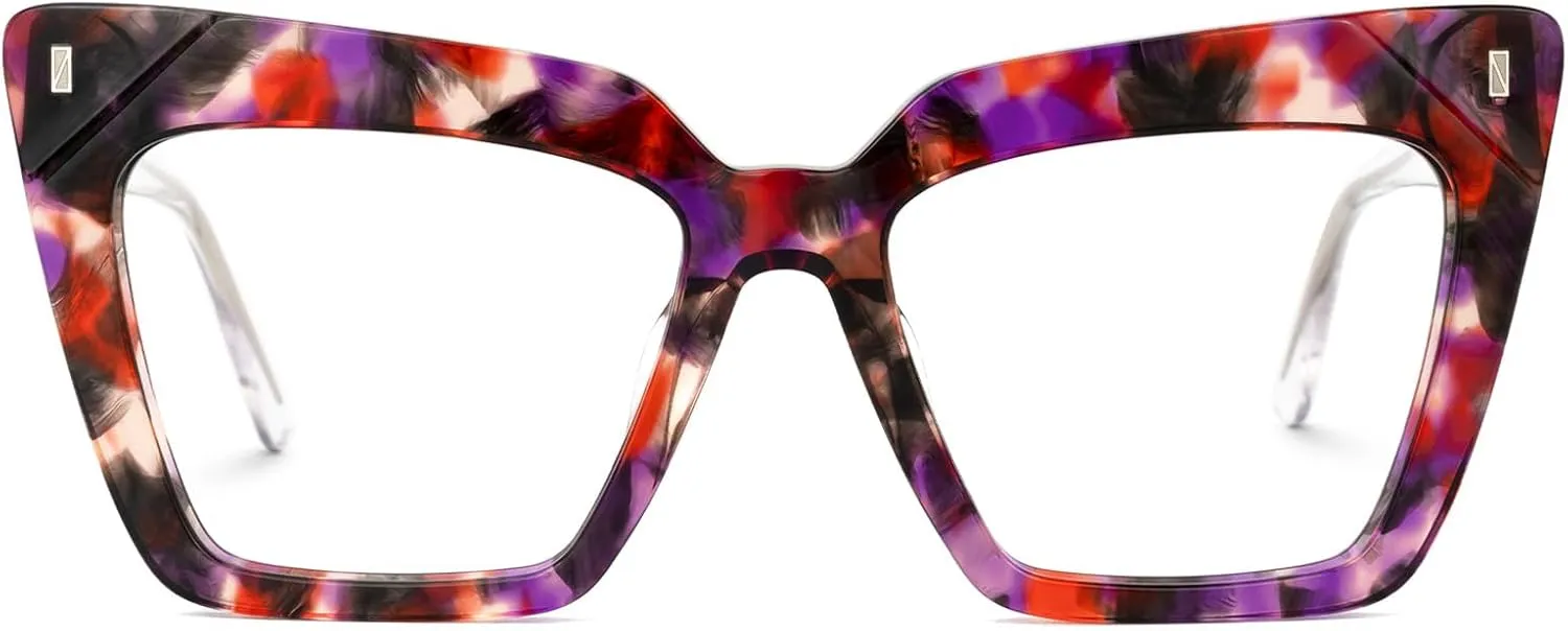 Zeelool Fashion Cat Eye Glasses Frame for Women with Non-prescription Clear Lens Eyeglasses Barnes ZJGA595438